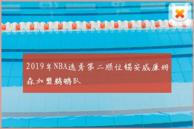 2019年NBA选秀第二顺位锡安威廉姆森加盟鹈鹕队