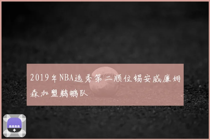 2019年NBA选秀第二顺位锡安威廉姆森加盟鹈鹕队